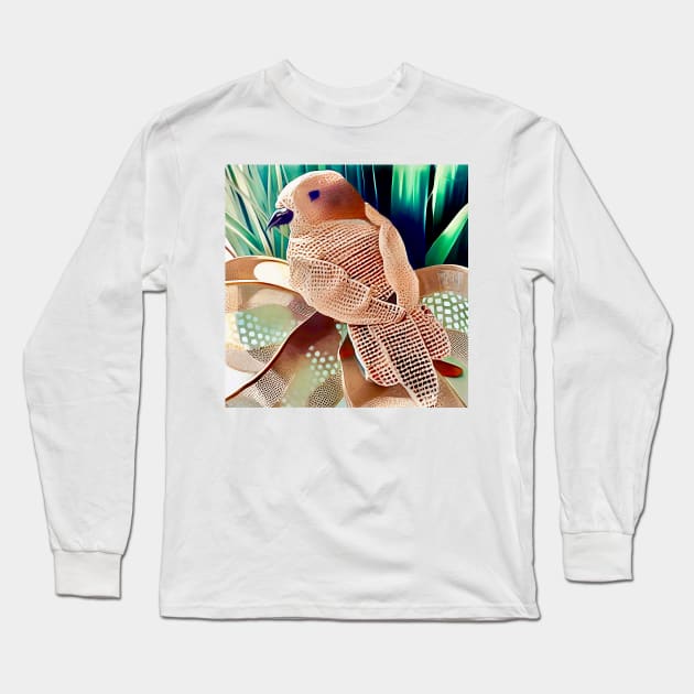 Burlap Bird on A Bow Long Sleeve T-Shirt by DANAROPER